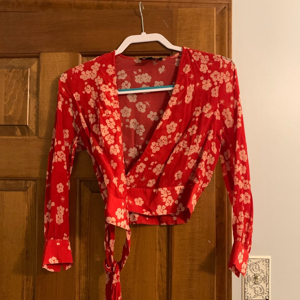 Anthropologie crop wrap top